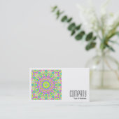 Square Foto (v2) - Farbenfrohe Kaleidoskop 02 Visitenkarte (Stehend Vorderseite)