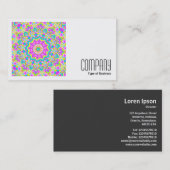 Square Foto (v2) - Farbenfrohe Kaleidoskop 04 Visitenkarte (Vorne/Hinten)