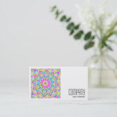 Square Foto (v2) - Farbenfrohe Kaleidoskop 04 Visitenkarte (Stehend Vorderseite)
