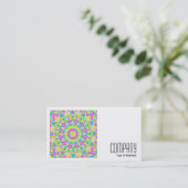 Square Foto (v2) - Farbenfrohe Kaleidoskop 07 Visitenkarte (Stehend Vorderseite)