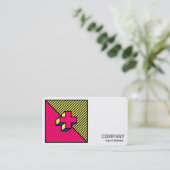 Square Foto (v2) - Neo-Memphis Style Cross Visitenkarte (Stehend Vorderseite)