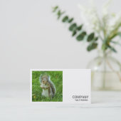 Square Foto (v2) - Started Gray Eichhörnchen Visitenkarte (Stehend Vorderseite)