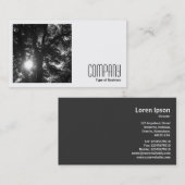 Square Foto (v2) - Sun Through Trees B&W Visitenkarte (Vorne/Hinten)