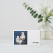 Square Foto (v2) - Zwei Emden Gänse Visitenkarte (Stehend Vorderseite)