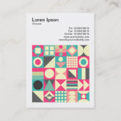 Square Foto (v3) - Abstrakte Quadrate 110419 Visitenkarte (Rückseite)