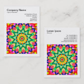Square Foto (v3) - Abstraktes Kaleidoskop 010 Visitenkarte (Vorne/Hinten)
