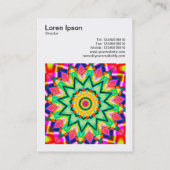 Square Foto (v3) - Abstraktes Kaleidoskop 010 Visitenkarte (Rückseite)