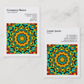 Square Foto (v3) - Abstraktes Kaleidoskop 01 Visitenkarte (Vorne/Hinten)