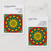 Square Foto (v3) - Abstraktes Kaleidoskop 02 Visitenkarte (Vorne/Hinten)