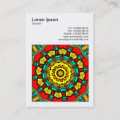 Square Foto (v3) - Abstraktes Kaleidoskop 02 Visitenkarte (Rückseite)