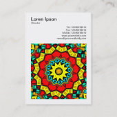 Square Foto (v3) - Abstraktes Kaleidoskop 03 Visitenkarte (Rückseite)