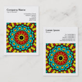 Square Foto (v3) - Abstraktes Kaleidoskop 04 Visitenkarte (Vorne/Hinten)