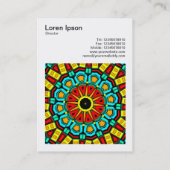 Square Foto (v3) - Abstraktes Kaleidoskop 04 Visitenkarte (Rückseite)