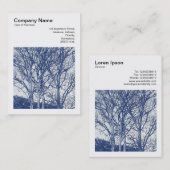 Square Foto (v3) - Bäume im Winter - Cyanotyp Visitenkarte (Vorne/Hinten)