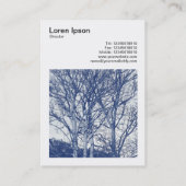 Square Foto (v3) - Bäume im Winter - Cyanotyp Visitenkarte (Rückseite)