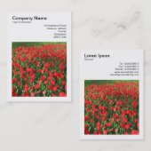 Square Foto (v3) - Bett of Red Tulips 02 Visitenkarte (Vorne/Hinten)