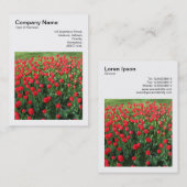 Square Foto (v3) - Bett von Red Tulips 01 Visitenkarte (Vorne/Hinten)