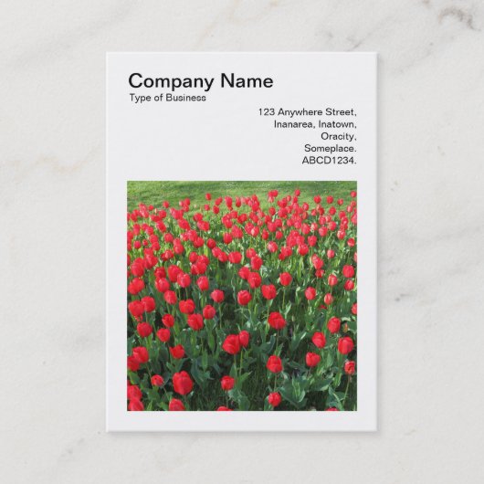Square Foto (v3) - Bett von Red Tulips 01 Visitenkarte (Vorderseite)