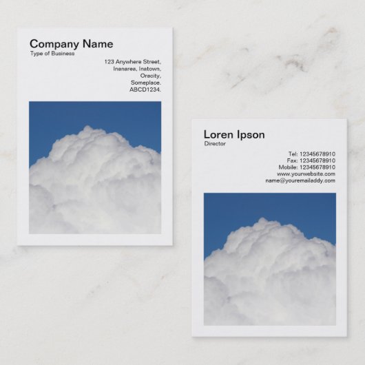 Square Foto (v3) - Cumulus Cloud Visitenkarte (Vorne/Hinten)