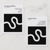 Square Foto (v3) - Curvy Line 02 - White on Black Visitenkarte (Vorne/Hinten)