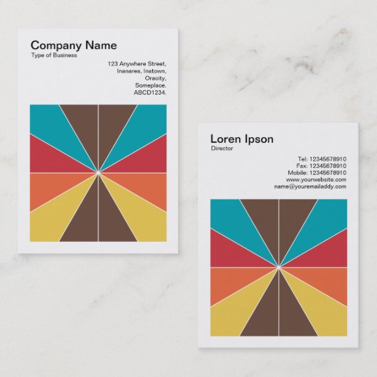 Square Foto (v3) - Farbsegmente 05 Visitenkarte (Vorne/Hinten)