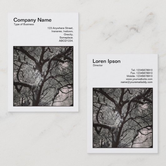 Square Foto (v3) - Magnolia Tree Branches Visitenkarte (Vorne/Hinten)