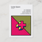 Square Foto (v3) - Neo-Memphis Style Cross Visitenkarte (Rückseite)