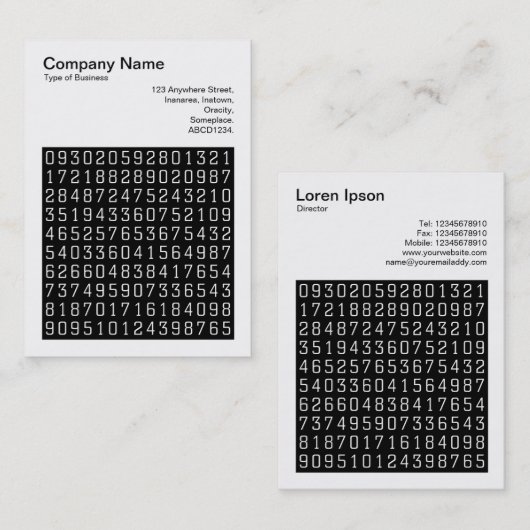 Square Foto (v3) - Random Numbers 02 Visitenkarte (Vorne/Hinten)