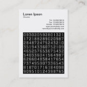 Square Foto (v3) - Random Numbers 02 Visitenkarte (Rückseite)