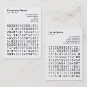 Square Foto (v3) - Random Numbers Visitenkarte (Vorne/Hinten)