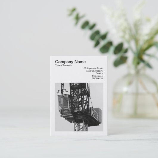 Square Foto (v3) - Tower Crane 02 Visitenkarte (Stehend Vorderseite)