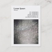 Square Foto (v3) - Wassertropfen auf Glas 02 Visitenkarte (Rückseite)