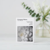 Square Foto (v3) - White Camellia Visitenkarte (Stehend Vorderseite)