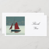 Square Foto - Vintage Yacht Dankeskarte (Vorne/Hinten)