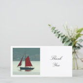 Square Foto - Vintage Yacht Dankeskarte (Stehend Vorderseite)