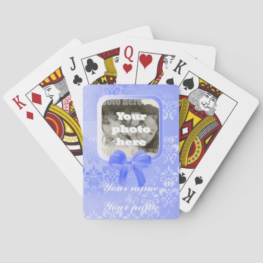 Square Fotoplatte auf Maul-Damast Spielkarten (Rückseite)