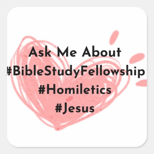 Square Fragte mir über - Herzen Quadratischer Aufkleber (Vorderseite)