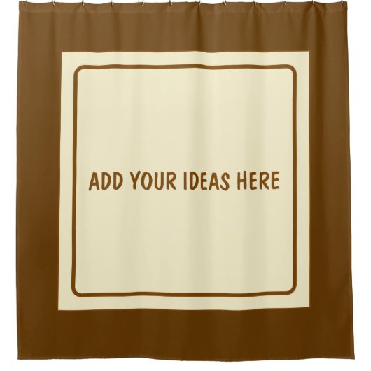 Square Frame beige + Ihre Ideen Duschvorhang (Vorderseite)