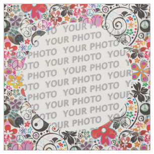 Square Frame Blume Power II + Ihre Fotos und Ideen Stoff