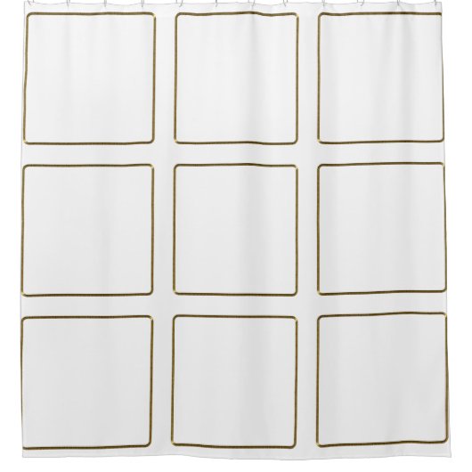 Square Frame Gold + Ihre Ideen Duschvorhang (Vorderseite)