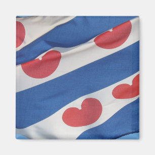 Square Frisian Flag (Fryslan) Kühlschrankmagnet