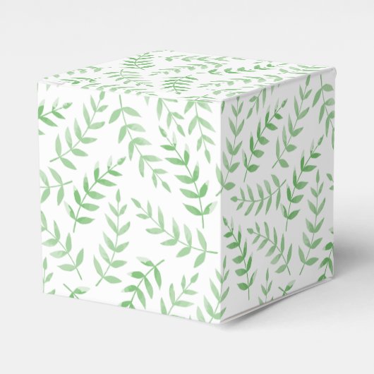 Square gift box - Leaves - green Geschenkschachtel (Vorderseite)