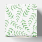 Square gift box - Leaves - green Geschenkschachtel (Oben)