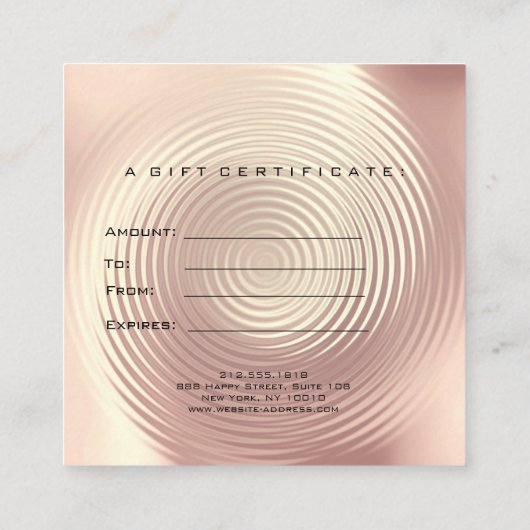 Square Gift Certificate Small Glitzer Lash Makeup Rabattkarte (Rückseite)