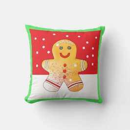 Square Gingerbrot Boy Snow Kissen
