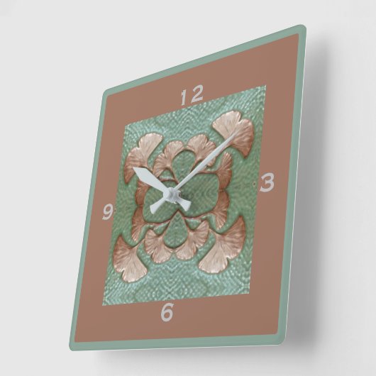 Square Gingko Wall Uhr (Winkel)