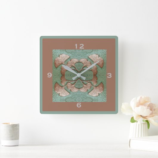 Square Gingko Wall Uhr (Zuhause)