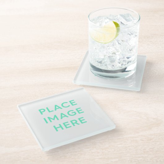 Square Glass Untersetzer (Schrägansicht)