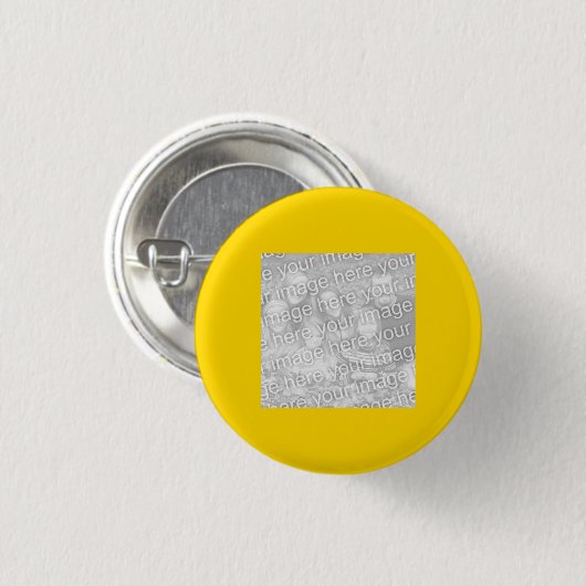 Square Gold Border Foto Button (Vorne & Hinten)