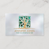 Square Gold Tree of life Art - Malachite Blätter Visitenkarte (Vorderseite)